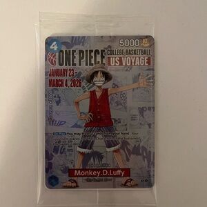 One Piece Monkey D. Luffy U.S. College Basketball Promo Card Gonzaga